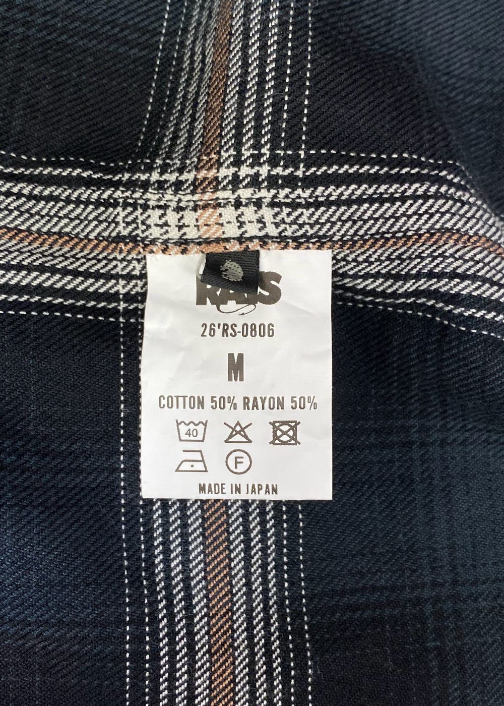 【ラスト1点】COTTON RAYON CHECK SHIRT (BLACK×BEIGE CHECK) / チェック コットンレーヨン ネルシャツ