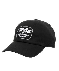 WYLA CAP (BLACK) / ロゴ刺繍 ダッド キャップ。