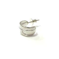 Round Feather Pierced Earing Right (SILVER) / フェザーイヤリング (右向き)