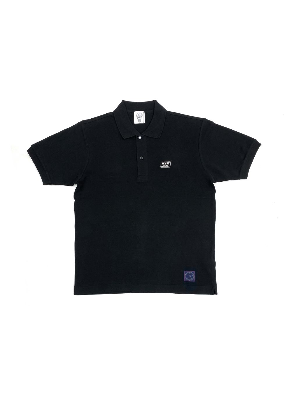 【ラスト1点】POLO SHIRT (BLACK) / ロゴ刺繍 ポロシャツ