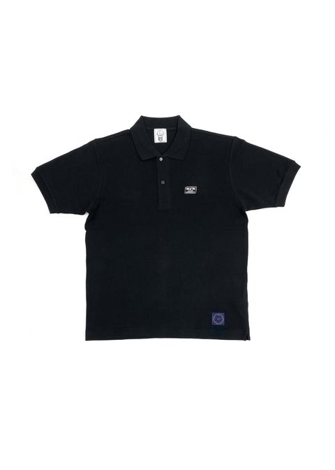 【ラスト1点】POLO SHIRT (BLACK) / ロゴ刺繍 ポロシャツ