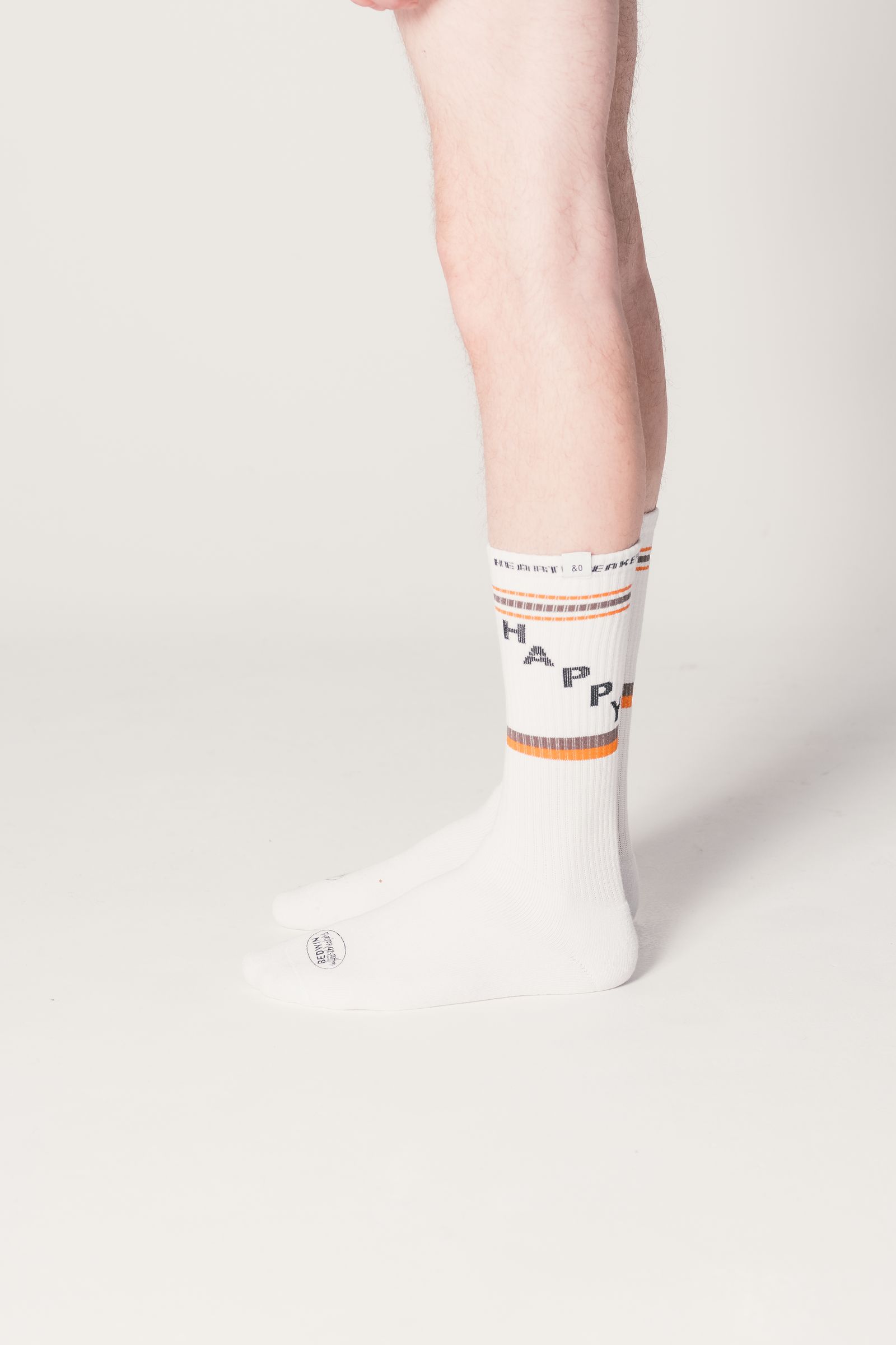 【ラスト1点】2 Pcs JACQUARD SOCKS "LARRY" (ORANGE) / 2パック ラインソックス