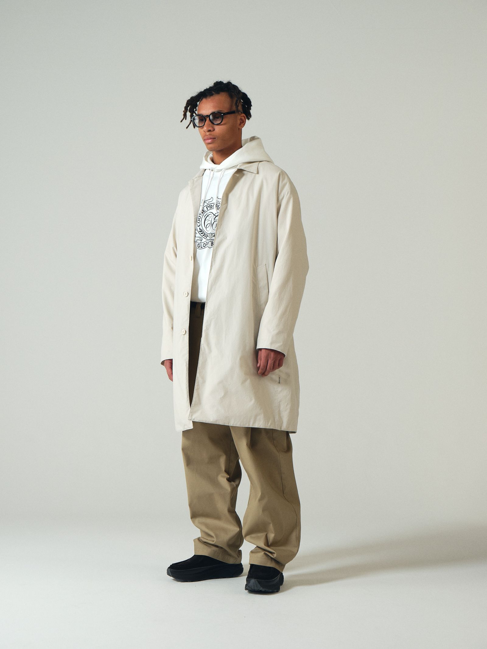 COOTIE PRODUCTIONS - PADDED BAL COLLAR COAT (IVORY) / コットンバル 