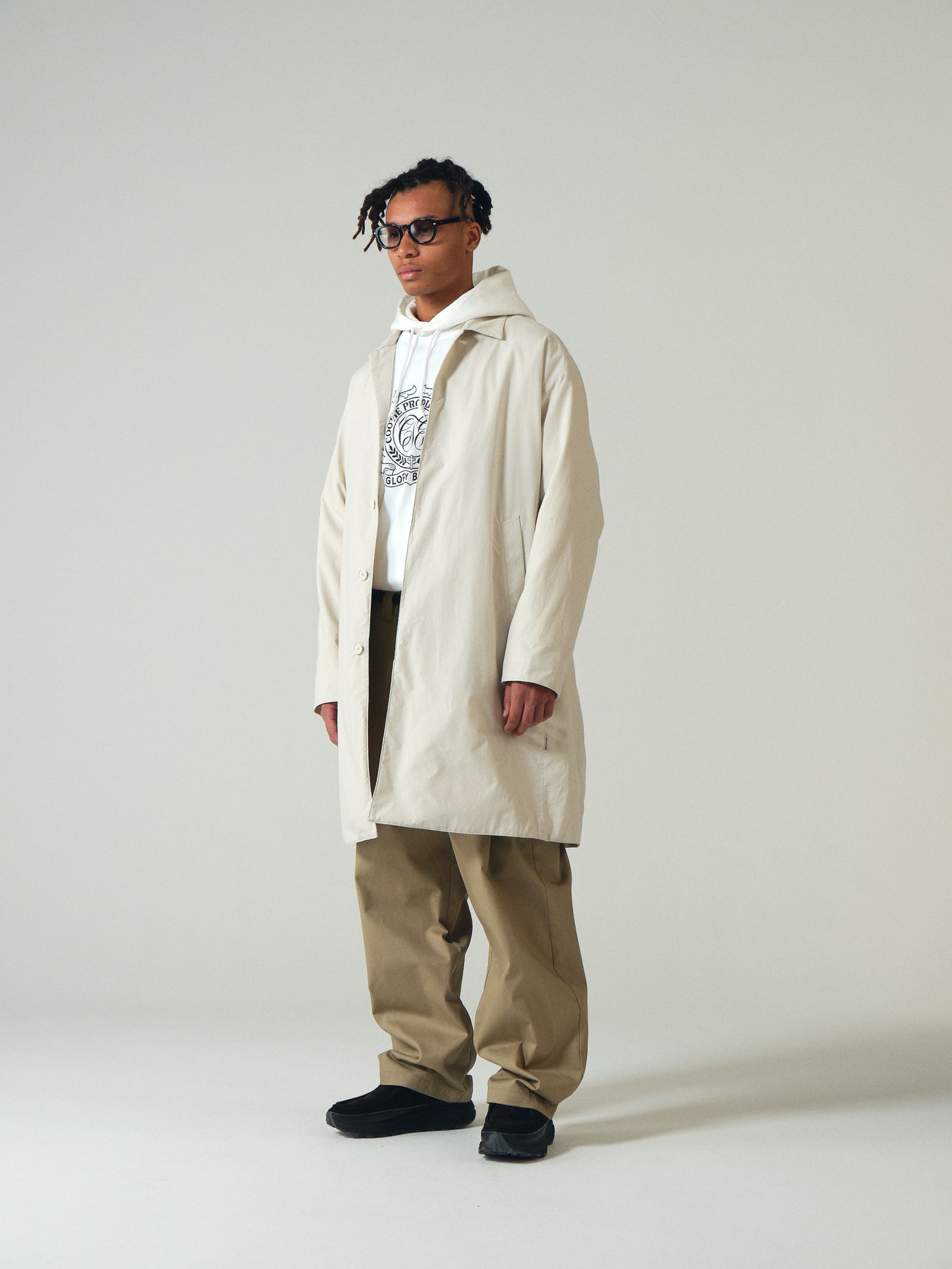 COOTIE PRODUCTIONS - PADDED BAL COLLAR COAT (IVORY) / コットンバル