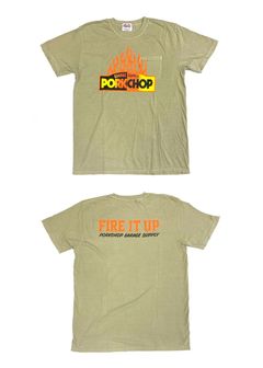 【ラスト1点】FIRE BLOCK POCKET TEE (KHAKI) / ロゴ プリント ポケットTシャツ