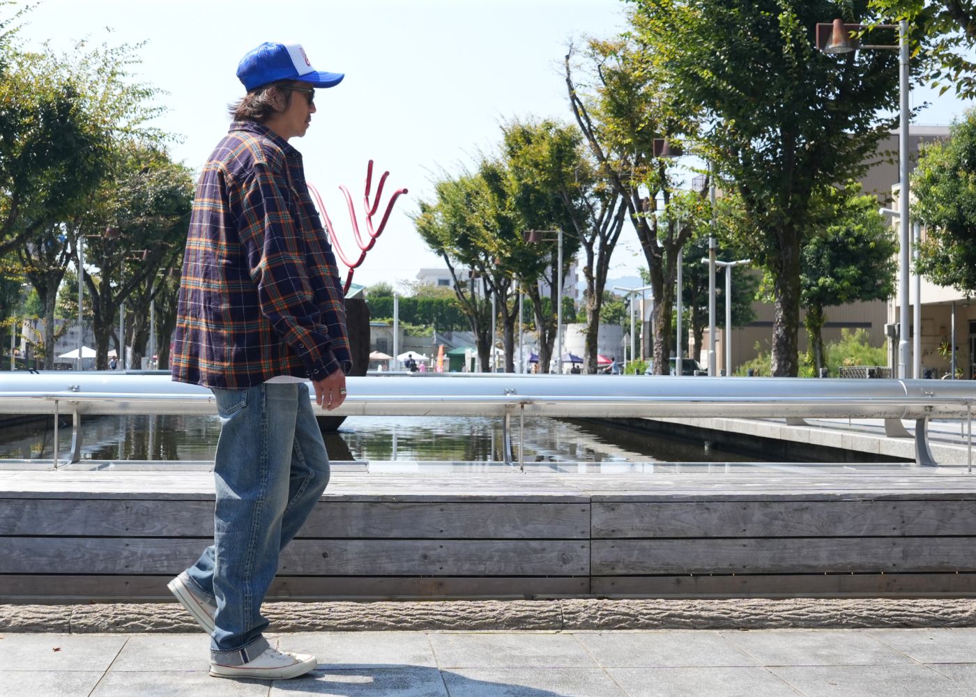 2024 AUTUMN SHIRT STYLE-RATS / COTTON FLANNEL NAVY CHECK SHIRT