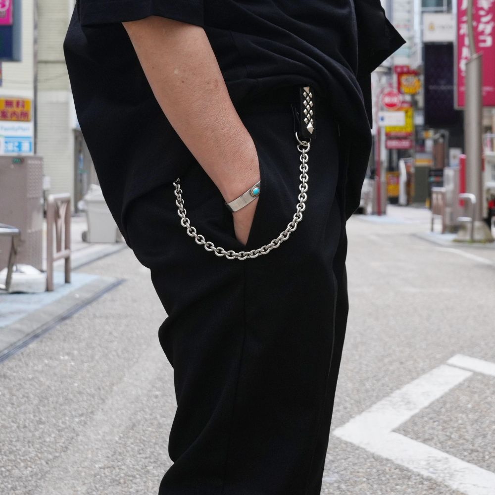 STUDS LEATHER WALLET CHAIN (BLACK) / スタッズ レザー ウォレットチェーン