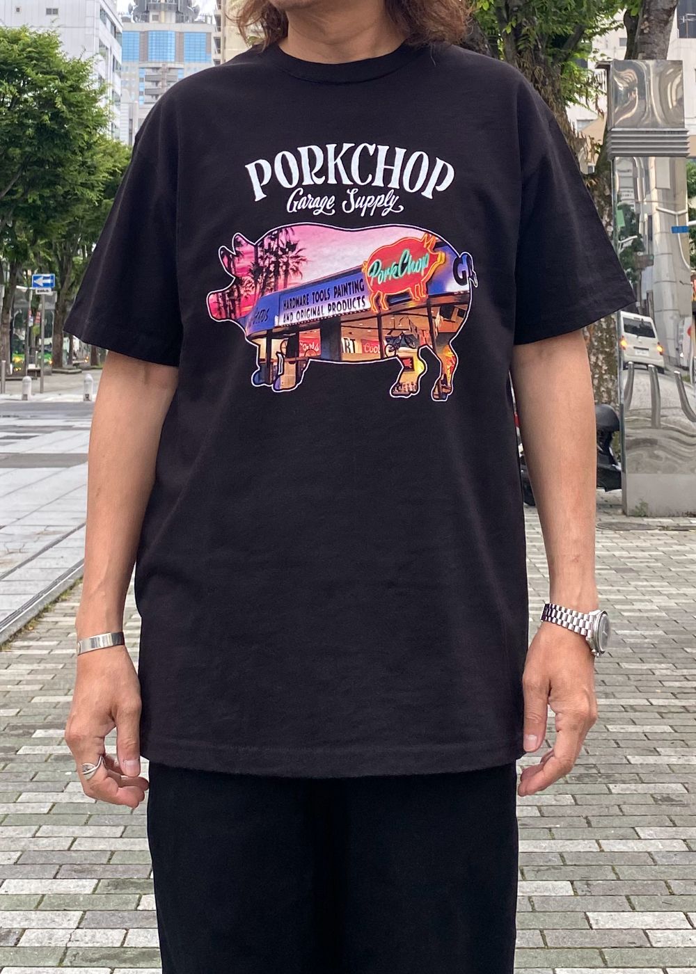 PORK STORE TEE (BLACK) / ポーク ストア Tシャツ