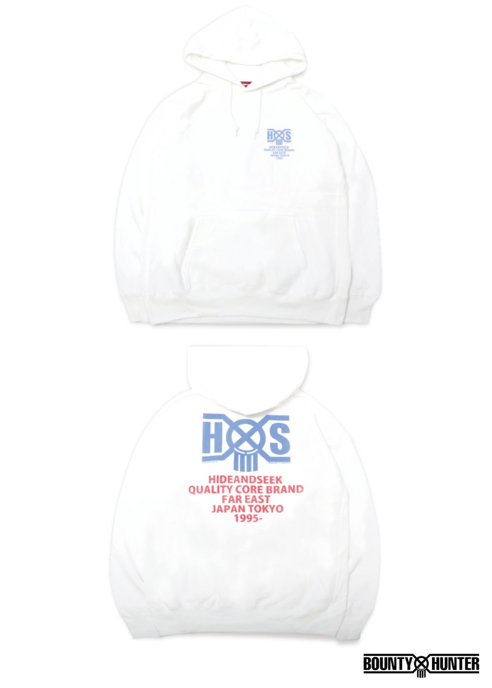 HIDE AND SEEK - HS×BH HOODED SWEAT SHIRT (WHITE ...