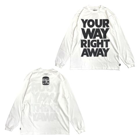 Y.W.R.A. LS TEE (WHITE) / オリジナル プリントロンT