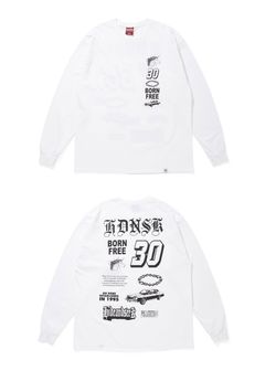 30 L/S Tee (WHITE) / プリント ロングスリーブ Tシャツ