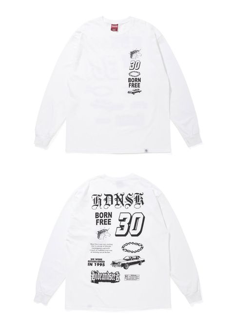 30 L/S Tee (WHITE) / プリント ロングスリーブ Tシャツ