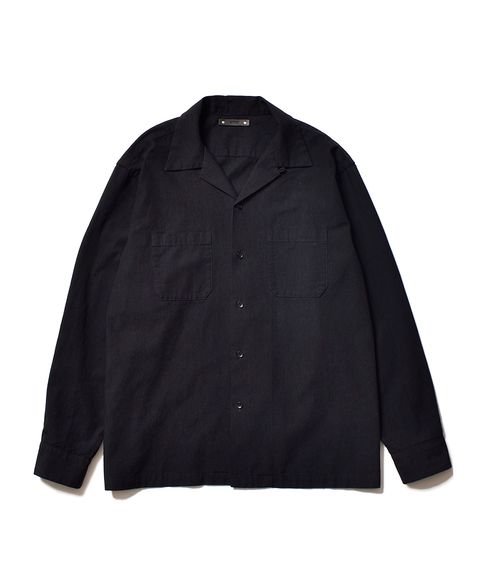 【ラスト1点】Chambray Open Collar L/S SH (BLK) / シャンブレー オープンカラーシャツ