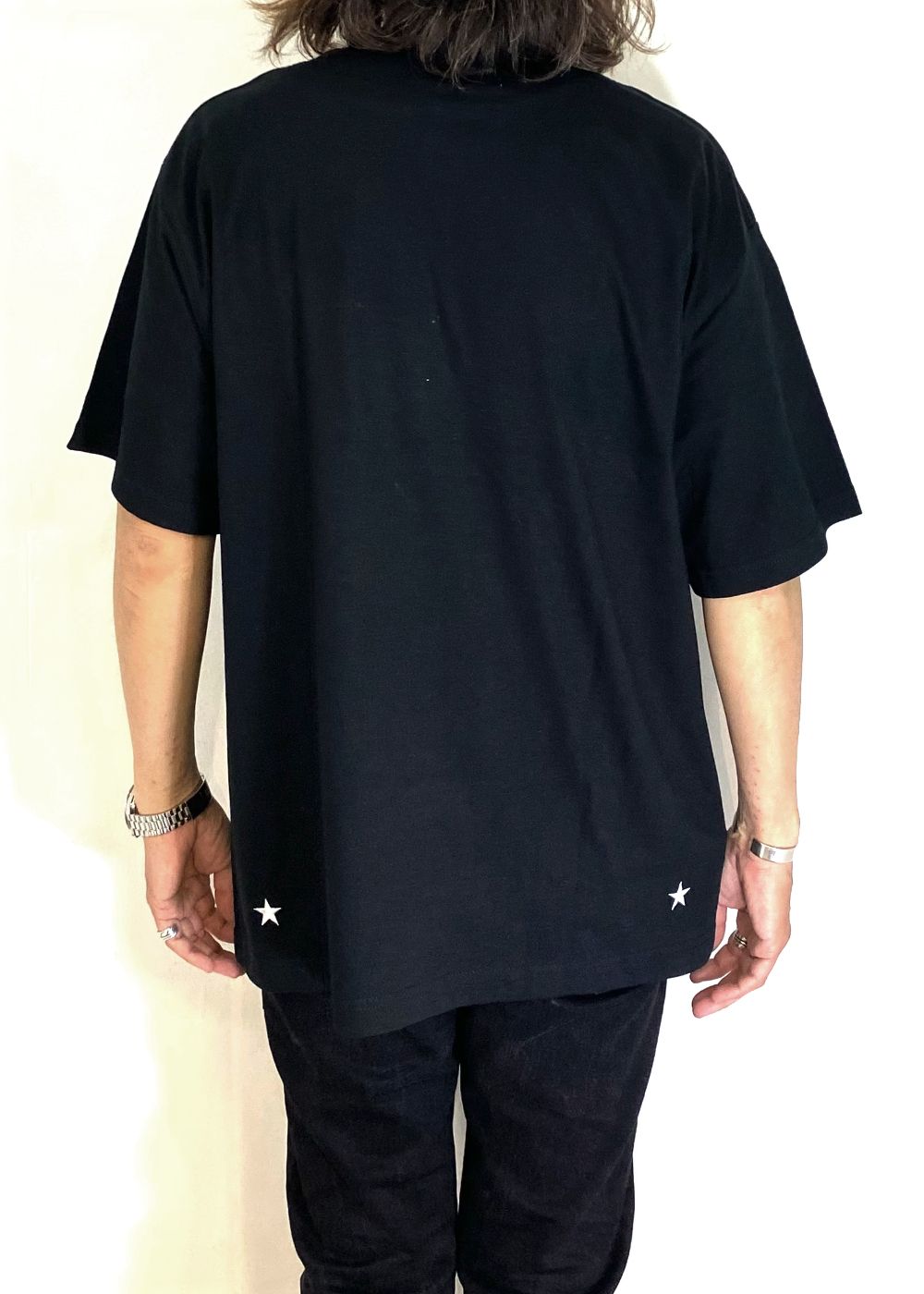 【ラスト1点】PRINT TEE (BLACK) / ステンシル ロゴ プリント Tシャツ