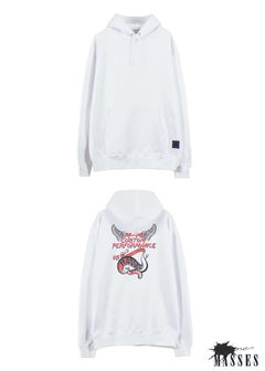 【ラスト1点】×MASSES HOODED HELL (WHITE) / マシス コラボレーション スウェット パーカー