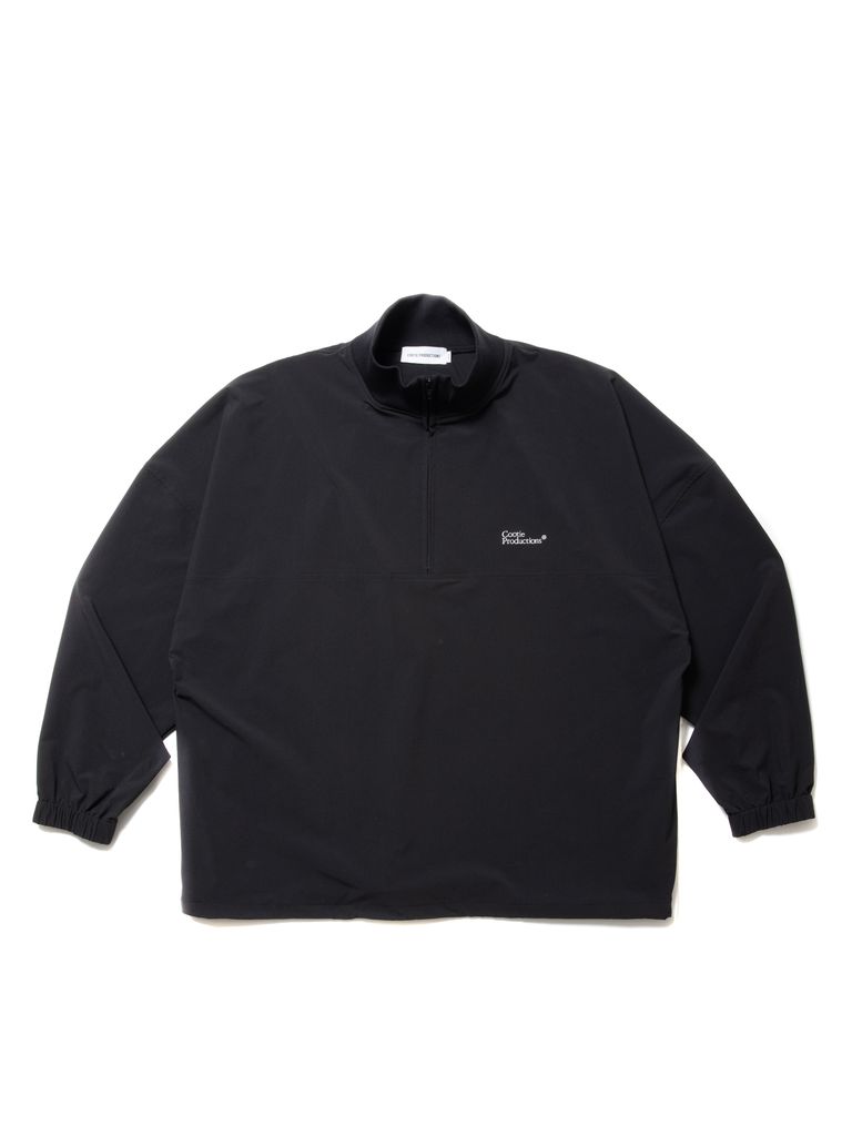 COOTIE PRODUCTIONS - Nylon Light Cloth Half Zip L/S Tee (BLACK 