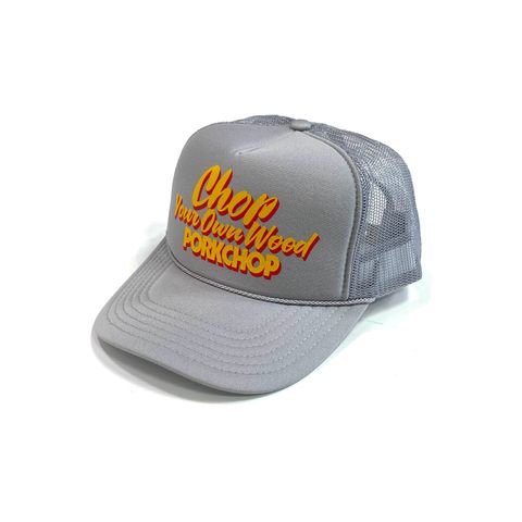 CHOP YOUR OWN WOOD CAP (GRAY) / プリントメッシュキャップ