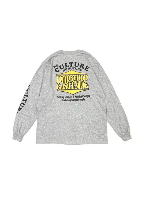WAVE LOGO L/S TEE (GRAY) / ウェーブ ロゴ ロングスリーブ ポケット Tシャツ