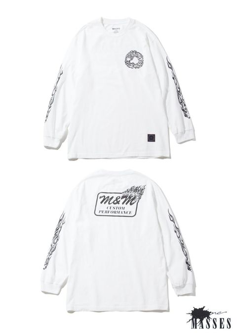 PRINT L/S TEE (×MASSES) (WHITE) / マシス コラボレーション プリントロンT