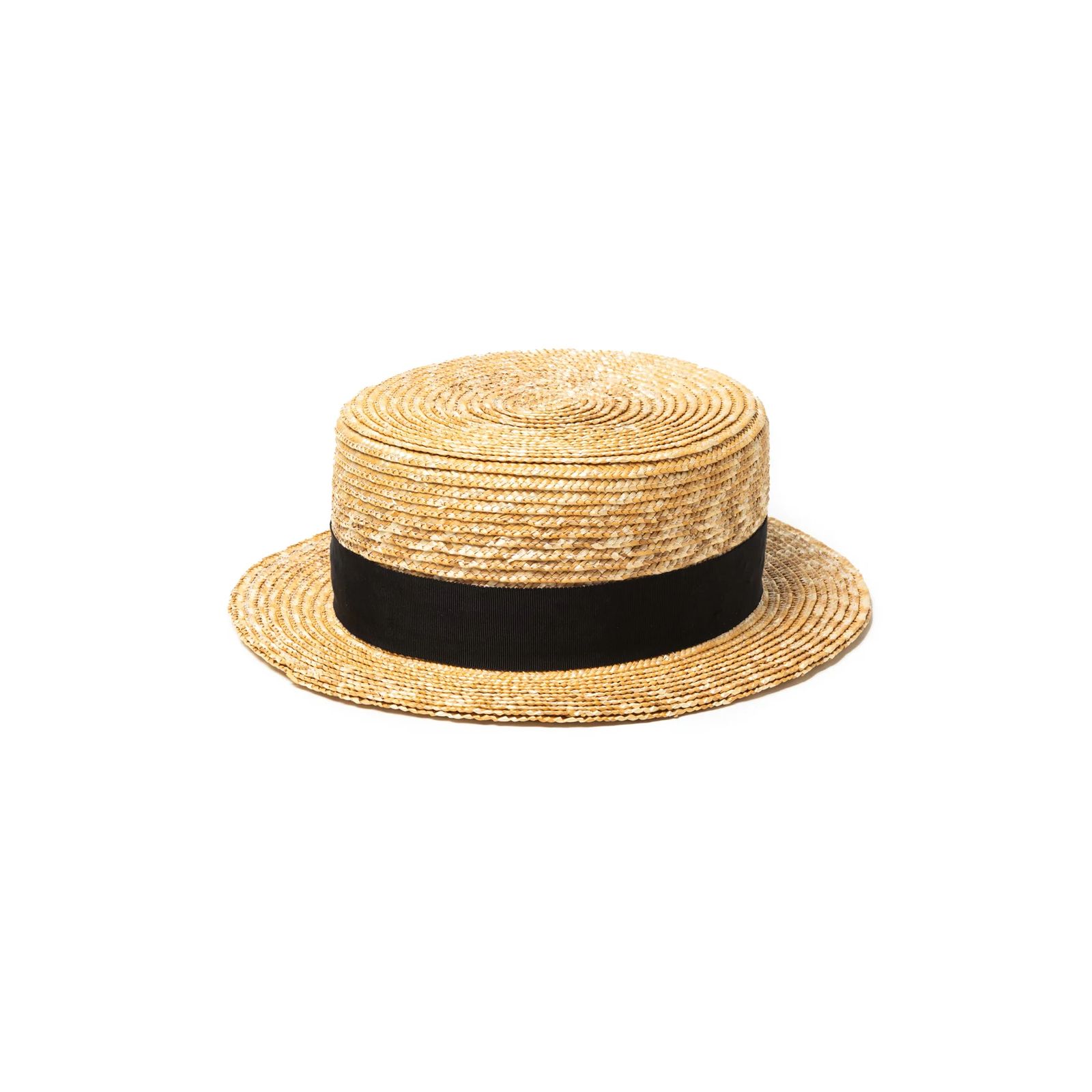 STRAW BOATER HAT (BEIGE) / オリジナル カンカン帽