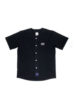 COTTON BASEBALL SHIRT (BLACK) / コットン天竺 ベースボール シャツ