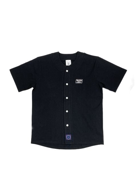 COTTON BASEBALL SHIRT (BLACK) / コットン天竺 ベースボール シャツ