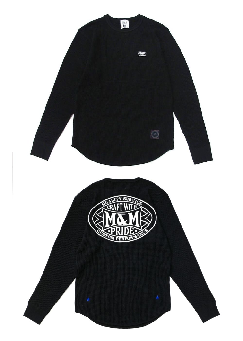 M&M CUSTOM PERFORMANCE - WAFFLE L/S T-SHIRT (WHITE) / バック