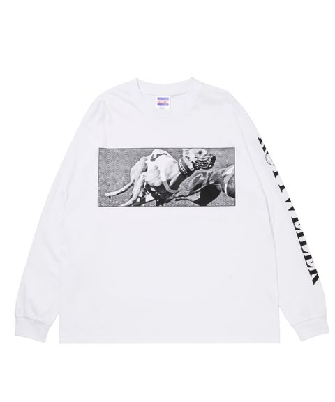DOGRACE LS TEE (WHITE) / フォト プリント ロング スリーブ Tシャツ