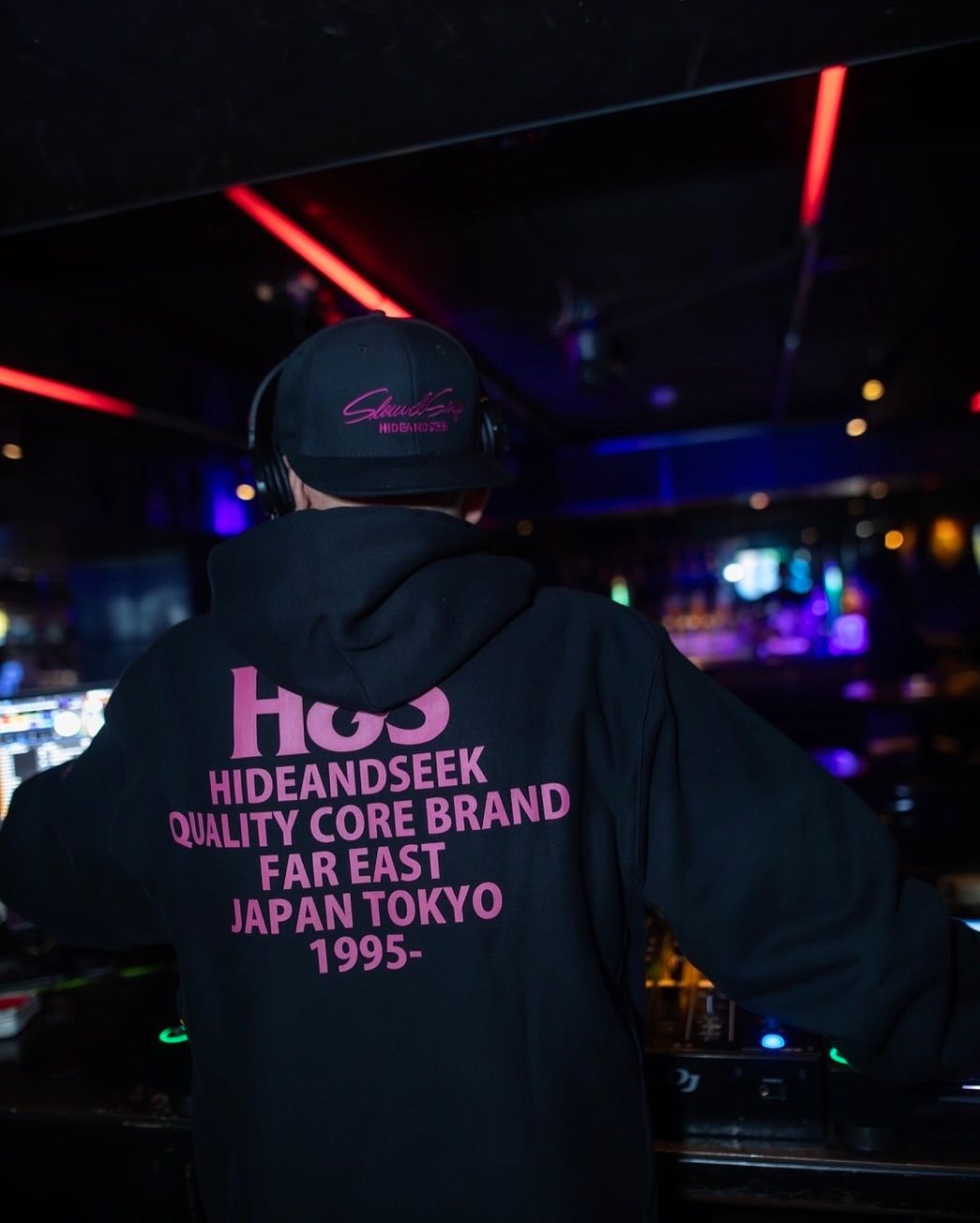 × ASIAN STAR SLOW&SEXY Hooded Sweat Shirt (BLACK/PINK) / エイジアンスター コラボ スウェット パーカー