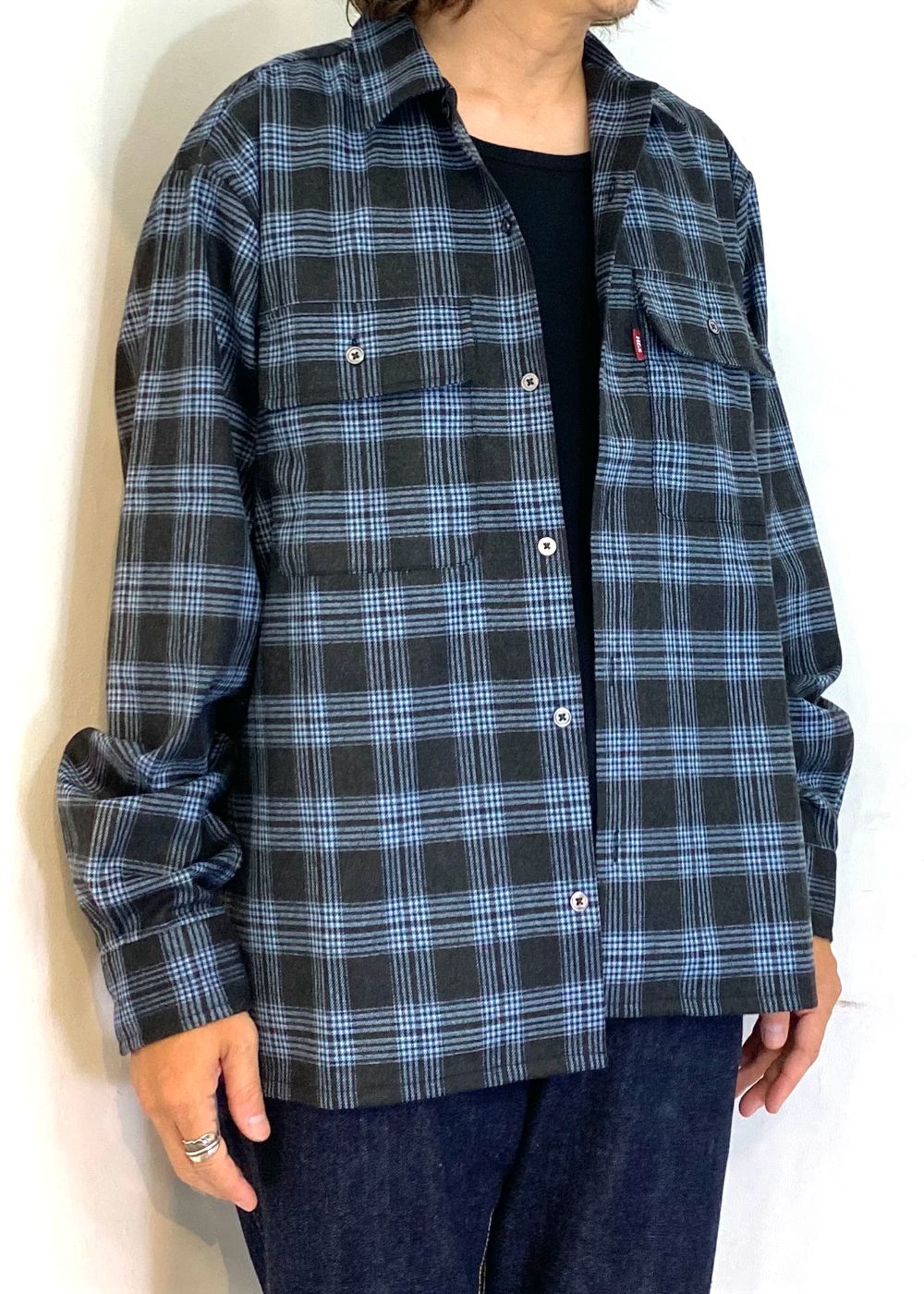 Check L/S Shirt (BLUE) / チェック シャツ