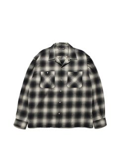【ラスト1点】C.Flannel Ombre Open Collar SH Collar SH (BLT) / オンブレチェック オープンカラーシャツ