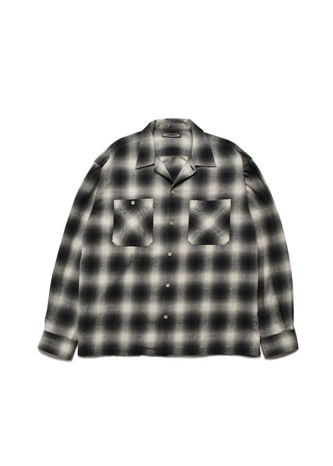 【ラスト1点】C.Flannel Ombre Open Collar SH Collar SH (BLT) / オンブレチェック オープンカラーシャツ