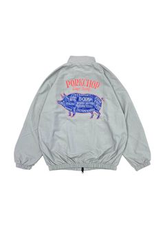 PORK BACK NYLON JKT (GRAY) / ポークバック ナイロン トラック ジャケット