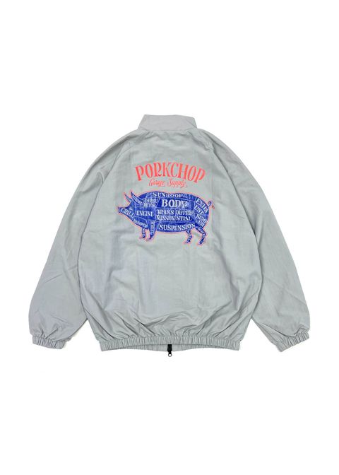 PORK BACK NYLON JKT (GRAY) / ポークバック ナイロン トラック ジャケット