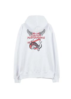 【ラスト1点】×MASSES HOODED HELL (WHITE) / マシス コラボレーション スウェット パーカー