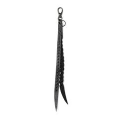 【ラスト1点】STUDS & KNITTING LEATHER LONG KEY RING ＜TYPE B＞ (BLACK/BLACK) / スタッズ レザー キーリング