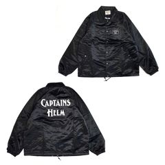 CAPTAINS HELM - LOGO COACH JACKET (BLACK) / ロゴプリント コーチ 