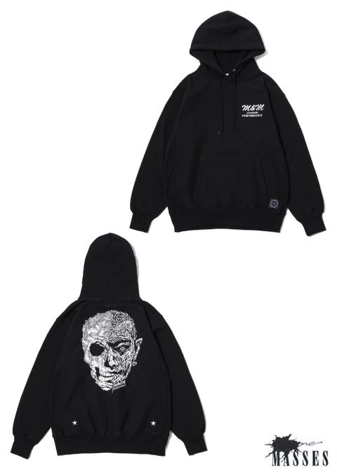 SWEAT HOODED (×MASSES) (BLACK) / マシス コラボレーション スウェットパーカー