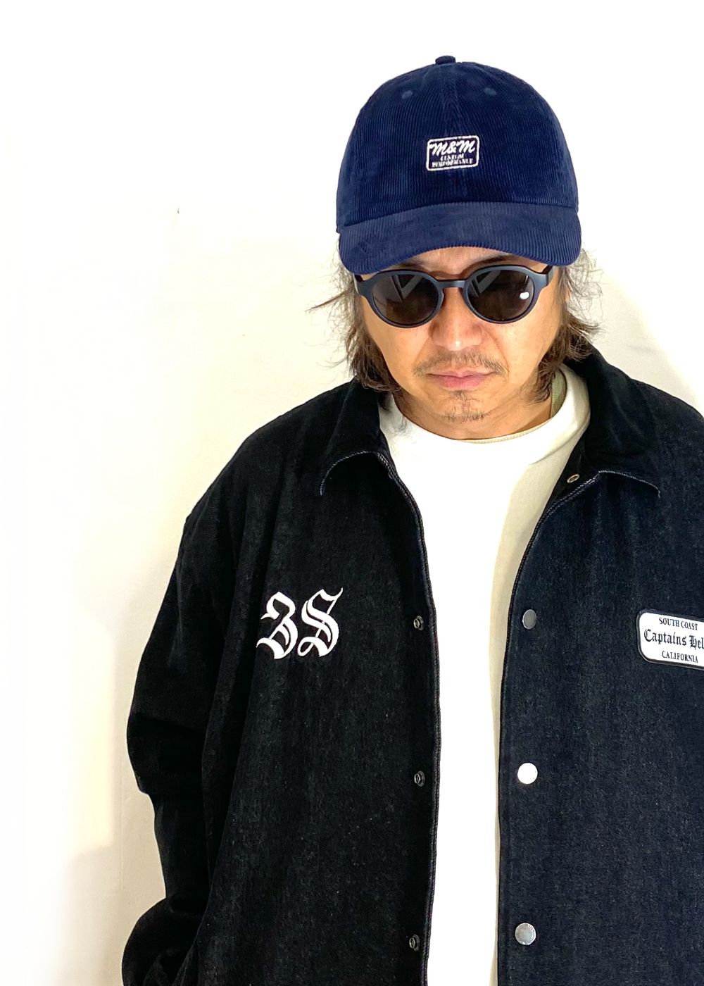 CORDUROY CAP (NAVY) / ロゴ刺繍 コーデュロイキャップ