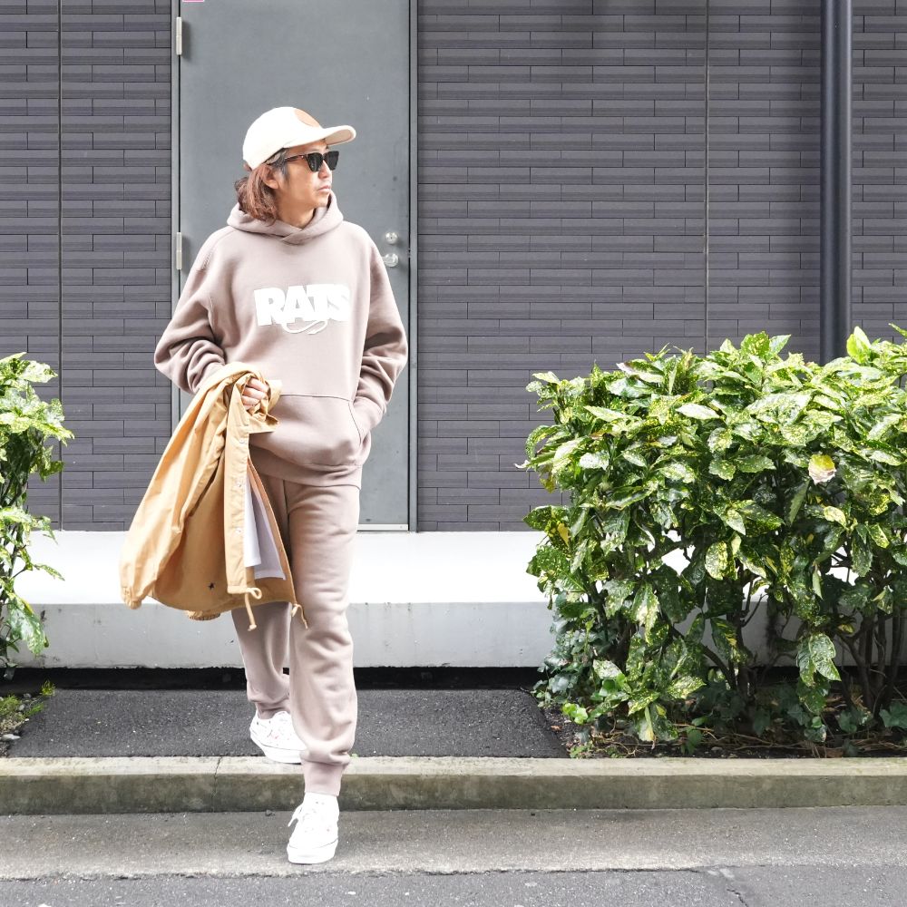 FLEECE JOGGER SWEAT PANTS (KHAKI) / セットアップ ジョガー スウェット パンツ / セットアップ可能