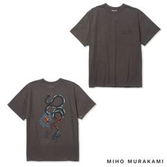 ×MIHO MURAKAMI BINDER NECK SNAKE VINTAGE TEE (CHARCOAL) / ×MIHO MURAKAMI コラボ Tシャツ