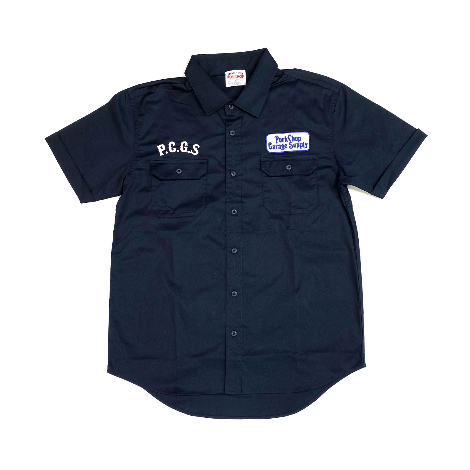 PORKCHOP - ROUNDED WAPPEN WORK SHIRT (DARK NAVY) / ワッペンワーク