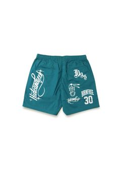 Cursive Logo Beach Short (GREEN) / プリント イージーショーツ