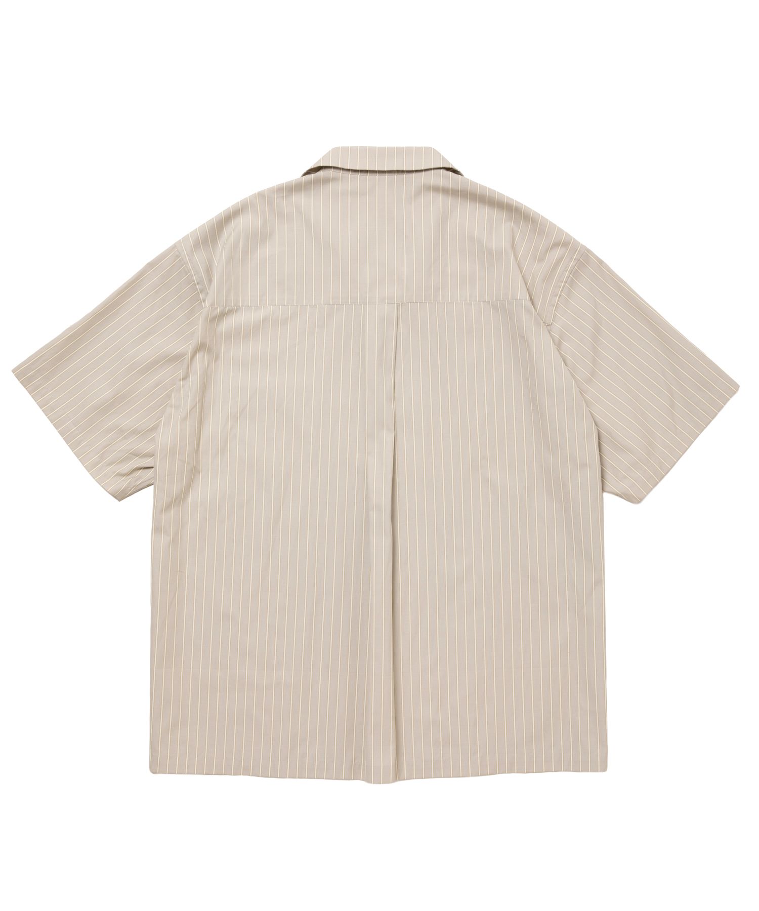 R9 STRIPE S/S SHIRTS (BEIGE) / オープンカラー ストライプ シャツ