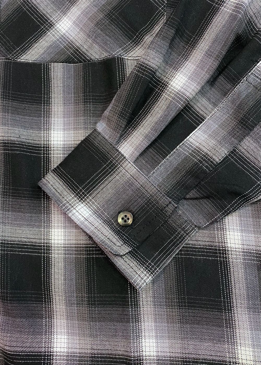 HIDE AND SEEK - Check L/S Shirt (BLACK) / オンブレチェック