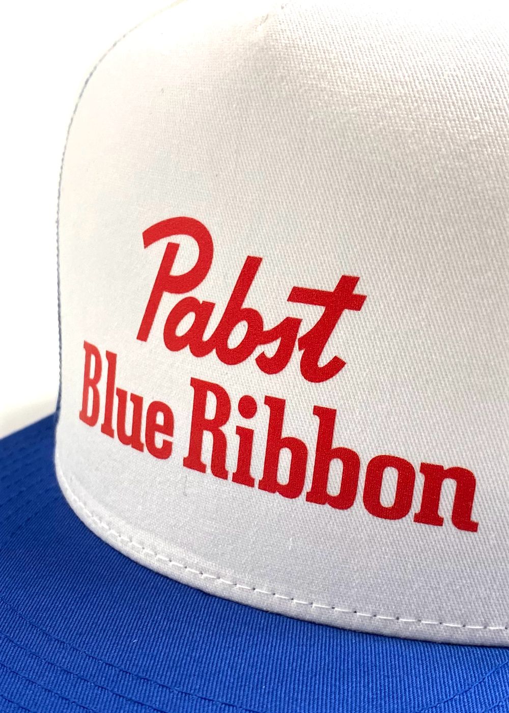 【ラスト1点】× Pabst Blue Ribbon BRAND COLOR MESH CAP (BLUE) / ×パブストブルーリボン コラボ メッシュキャップ