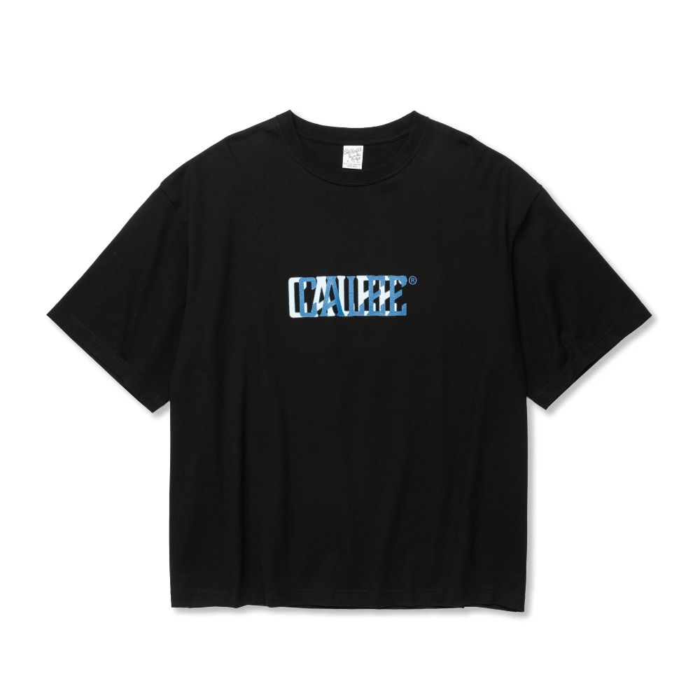 CALEE - 【ラスト1点】DROP SHOULDER CALEE BLUR LOGO TEE (BLACK