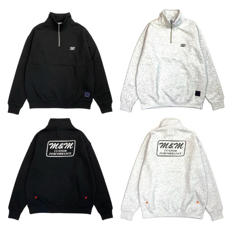 M&M 新作販売告知 / 人気ロゴが初のハーフジップスウェットで登場。