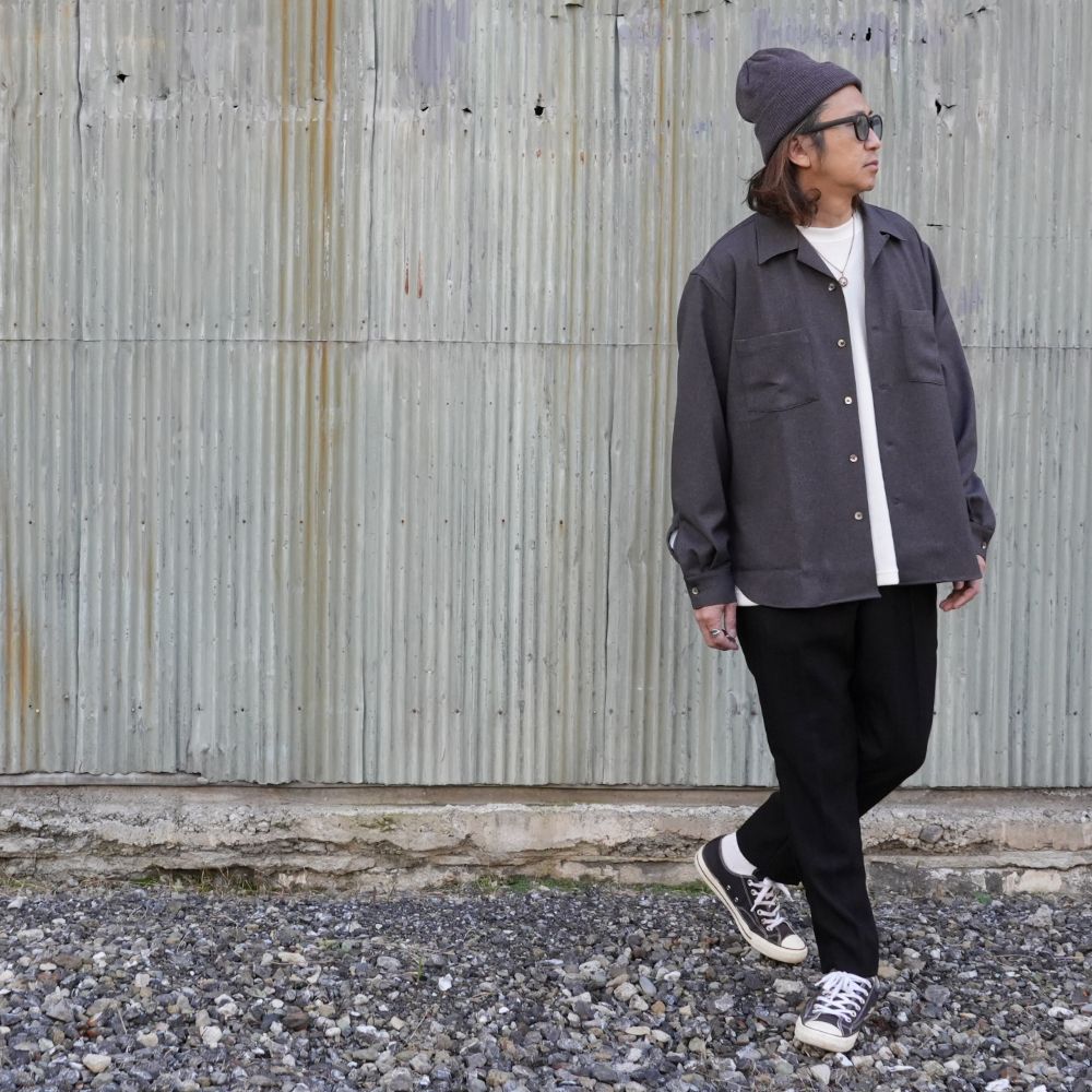 VINTAGE TYPE HERRINGBONE SLACKS (BLACK) / ヴィンテージ タイプ ヘリンボーン スラックス