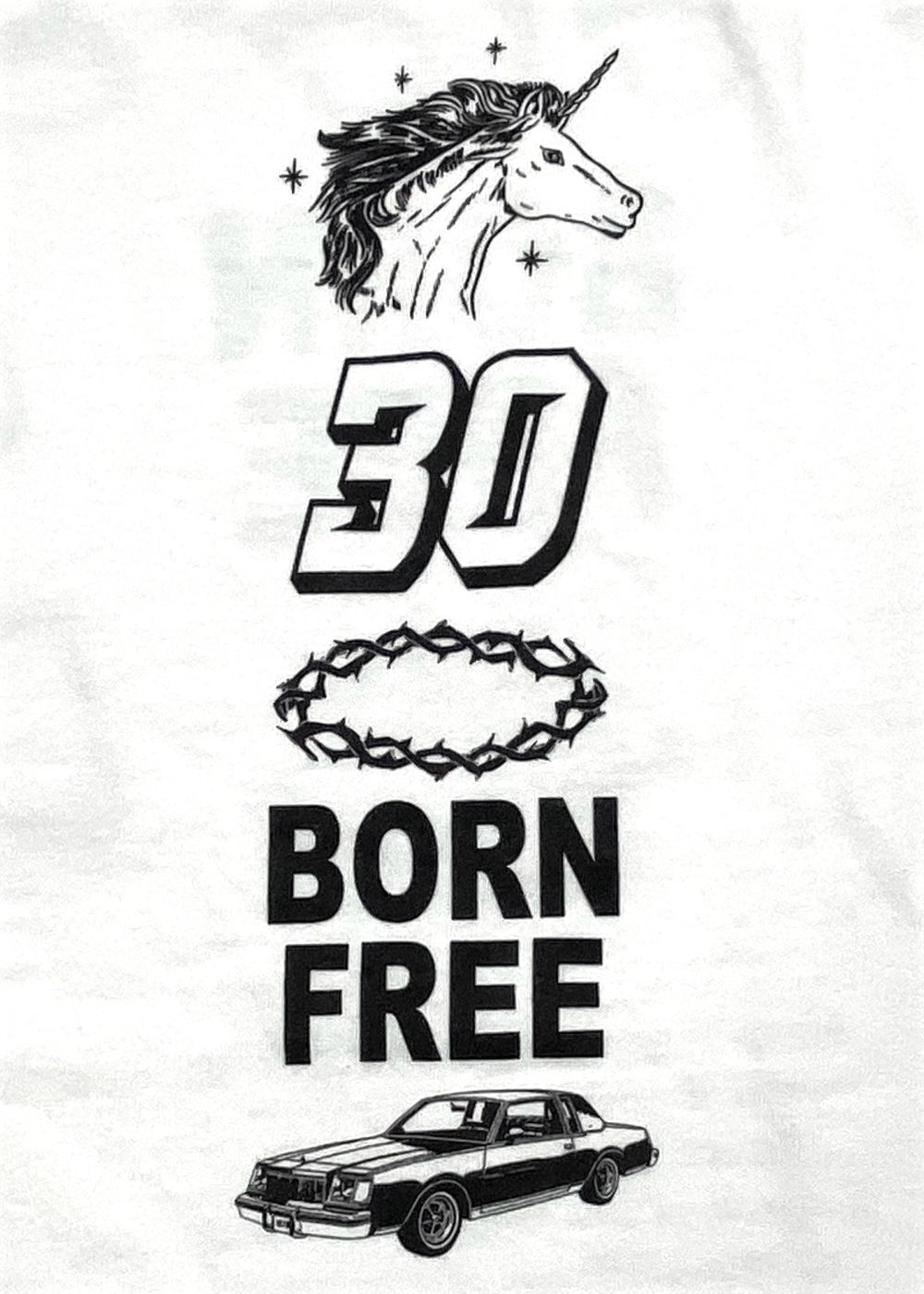 30 L/S Tee (WHITE) / プリント ロングスリーブ Tシャツ